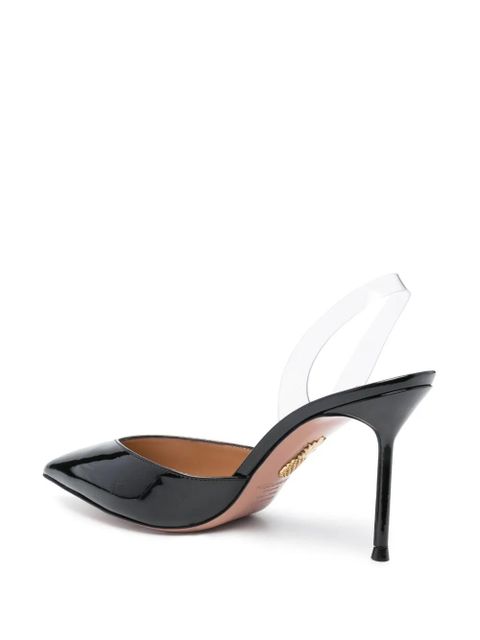 Aquazzura V Plexi 90mm slingback pumps - Black