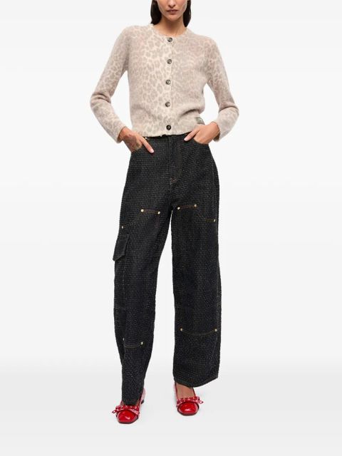 GANNI leopard-printed cardigan - Neutrals