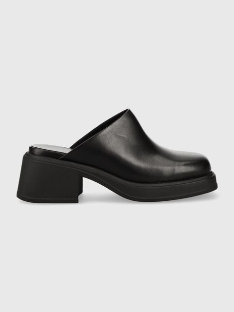 Vagabond klapki skórzane DORAH damskie kolor czarny na słupku 5542.201.20