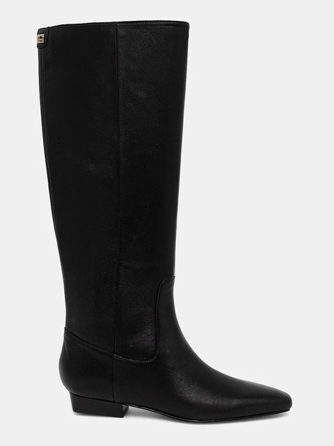 Guess kozaki skórzane SARLIE damskie kolor czarny na płaskim obcasie FLFSAR LEA11 - zdjęcie produktu nr 2