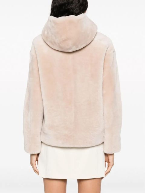 Yves Salomon shearling hooded jacket - Neutrals
