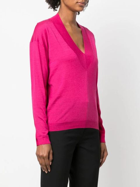 TOM FORD panelled V-neck knitted jumper - Pink