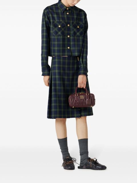 Miu Miu pleated tartan skirt - Green - zdjęcie produktu nr 2
