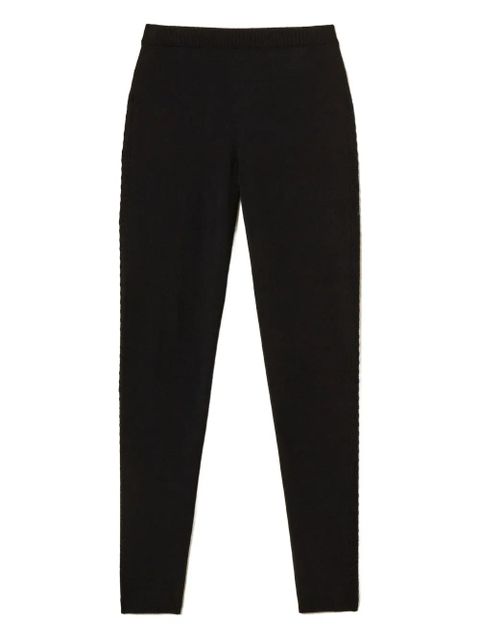 TWINSET side-band knit leggings - Black