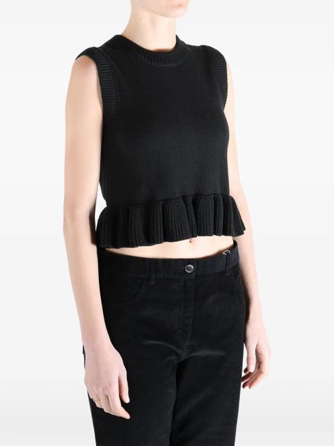 Cecilie Bahnsen ruffled sleeveless top - Black