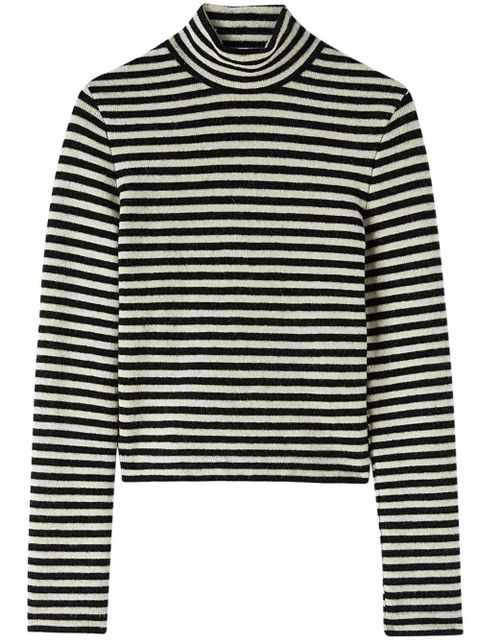 Jil Sander logo-patch striped wool sweater - Black - zdjęcie produktu nr 1