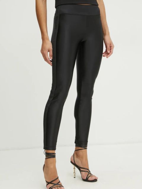 Versace Jeans Couture legginsy damskie kolor czarny z aplikacją 78HAC114 J0223