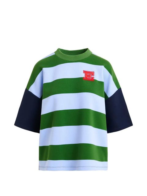 Essentiel Antwerp striped-pattern embroidered-detail sweatshirt - Blue - zdjęcie produktu nr 1