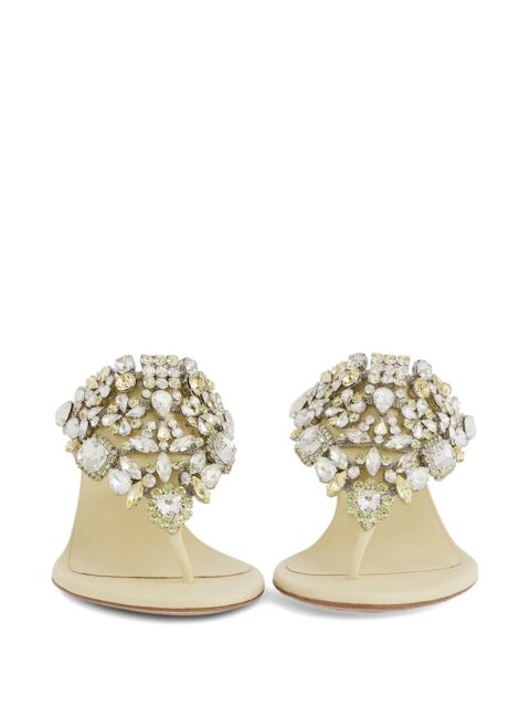Rabanne crystal-embellished sandals - Neutrals