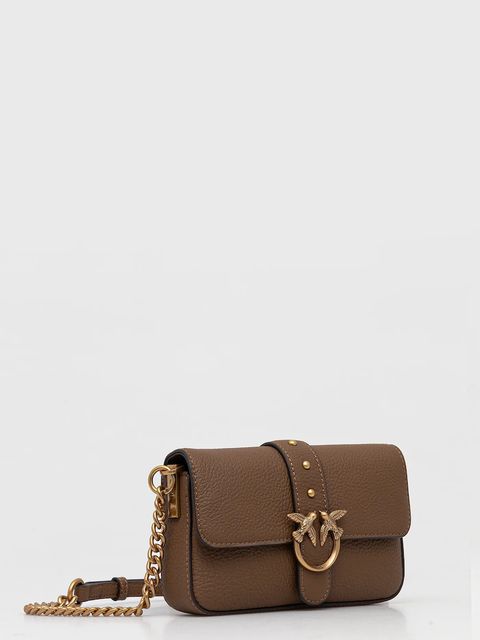 Pinko torebka skórzana kolor brązowy 105353 A2OX