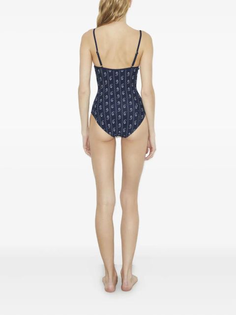Tory Burch printed underwire swimsuit - Blue