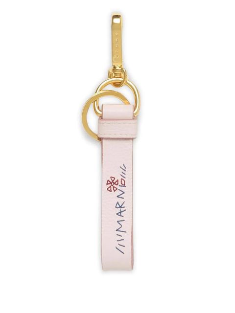 Marni flower-embroidery charm keyring - Pink - zdjęcie produktu nr 1