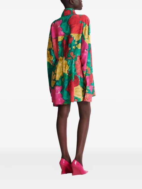Balmain floral-print shirt dress - Green