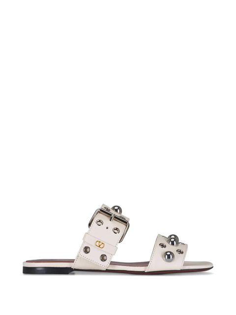 Valentino Garavani Nellcôte buckle embellished flat sandals - White - zdjęcie produktu nr 1