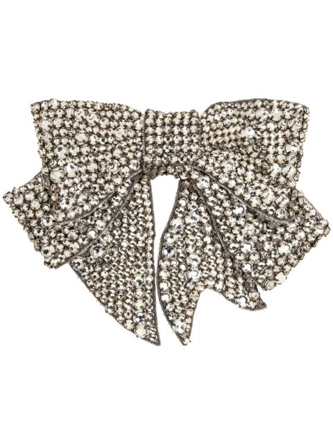 Jennifer Behr Belle embellished bow barrette - Silver - zdjęcie produktu nr 1