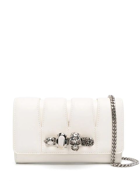 Alexander McQueen The Slash leather clutch bag - White - zdjęcie produktu nr 1