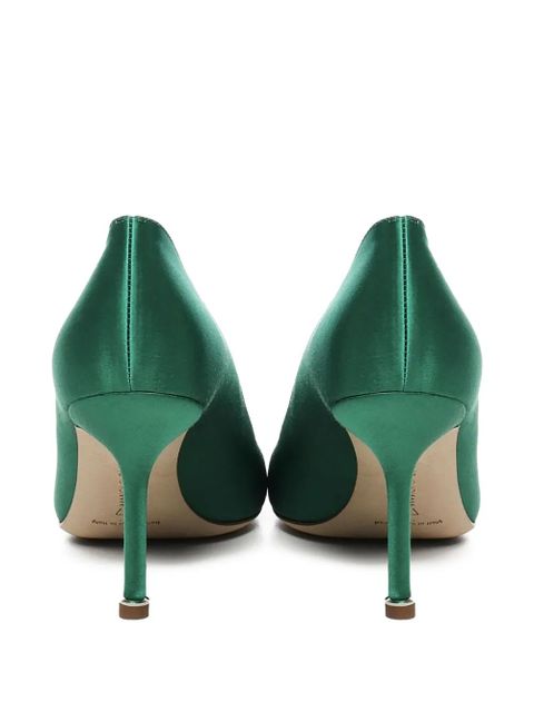 Manolo Blahnik 90mm Hangisi satin pumps - Green