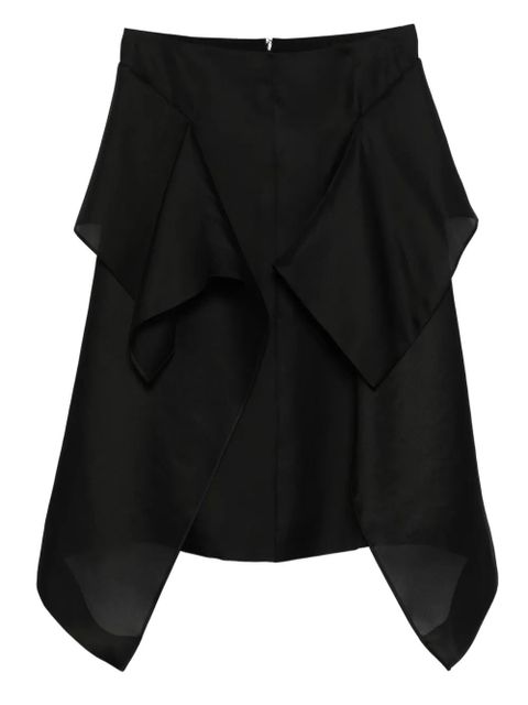 KHAITE Nina ruffled silk skirt - Black - zdjęcie produktu nr 1