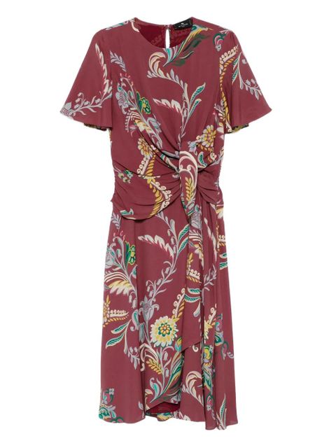 ETRO floral-print knot-detail dress - Red - zdjęcie produktu nr 1