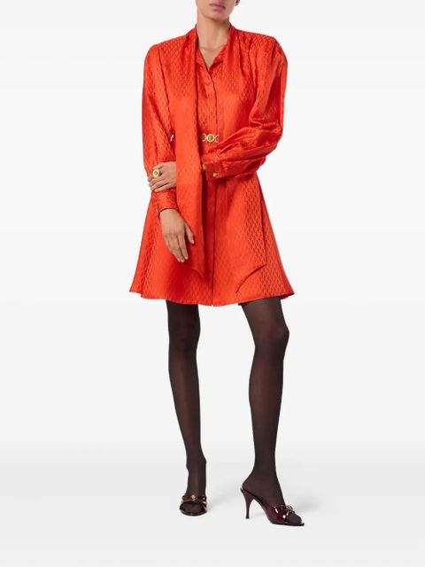 Versace geometric-pattern belted dress - Red - zdjęcie produktu nr 2