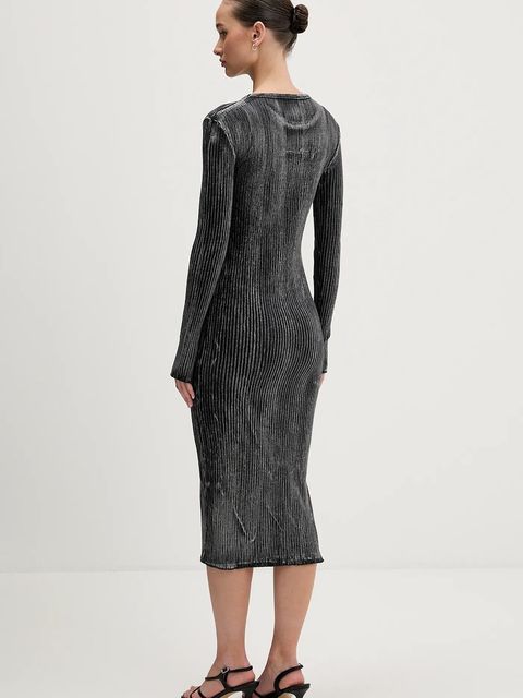 Karl Lagerfeld Jeans sukienka kolor szary midi dopasowana B1W13055