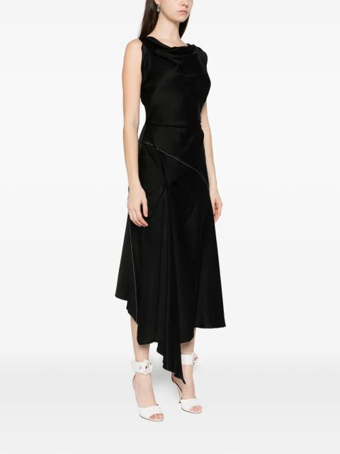 Victoria Beckham cowl-neck asymmetric dress - Black