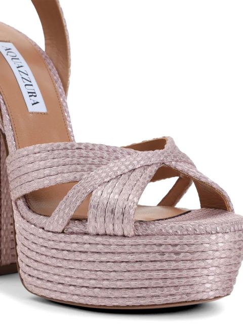 Aquazzura Sundance Plateau crossover platform sandals - Pink