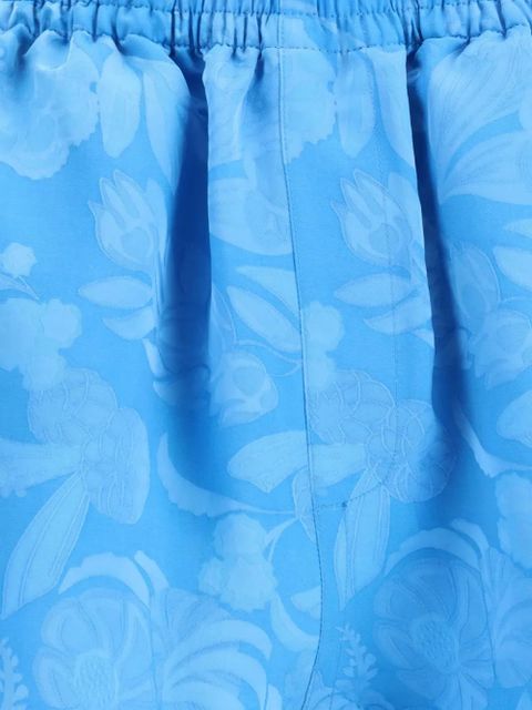 Balenciaga floral-print elastic-waist shorts - Blue