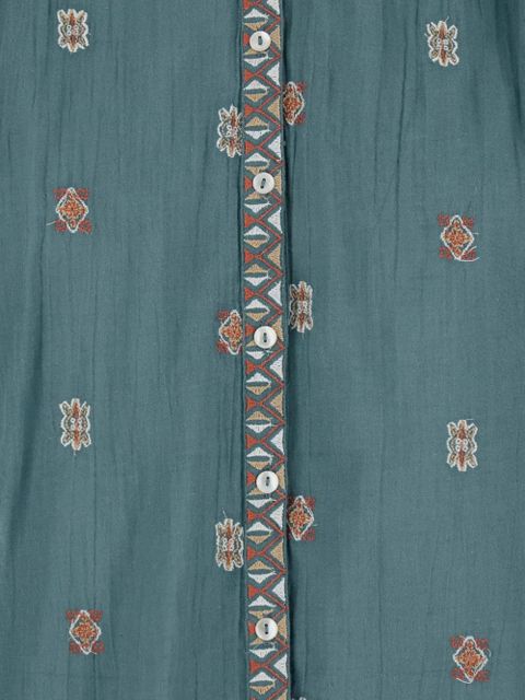 Ba&Sh Daphne embroidered button-up blouse - Blue