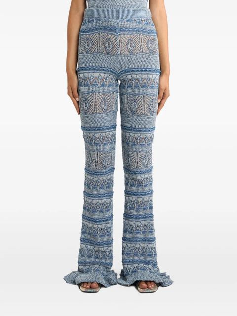 ETRO crocheted flared trousers - Blue