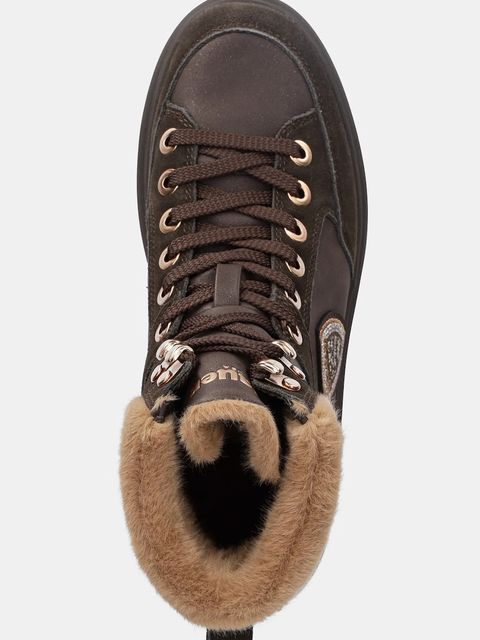 Blauer botki EMERY damskie kolor brązowy na platformie ocieplone F5EMERY01/SWA