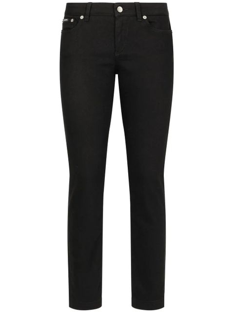 Dolce & Gabbana low-rise cotton-blend skinny jeans - Black - zdjęcie produktu nr 1