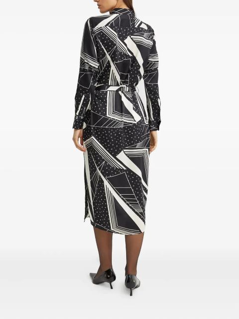 Lauren Ralph Lauren geometric-print midi dress - Black