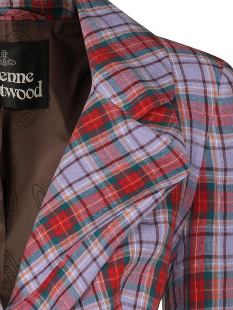Vivienne Westwood Drunken checked button jacket - Purple