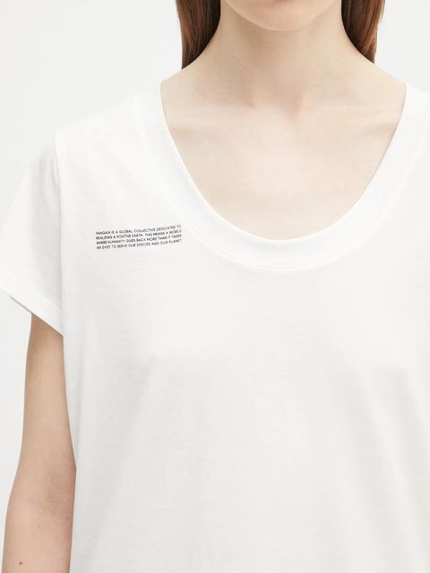 Pangaia t-shirt bawełniany Lightweight Scoop Neck T-Shirt damski kolor biały 10002565
