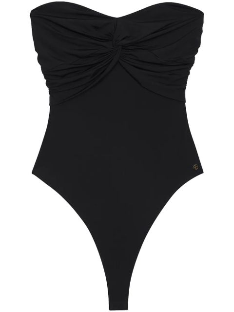 ANINE BING Ravine gathered strapless bodysuit - Black - zdjęcie produktu nr 1