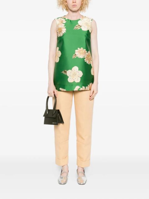 ALEMAIS Sage floral-print sleeveless top - Green