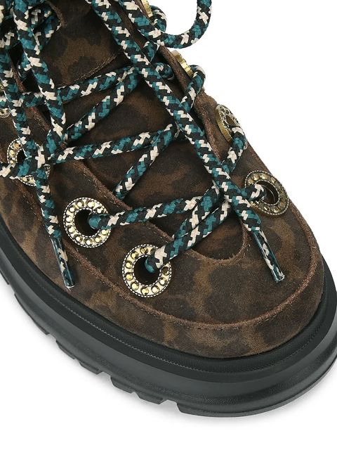 Kurt Geiger London botki zamszowe Kensington Hiker damskie kolor brązowy na płaskim obcasie 4991835289