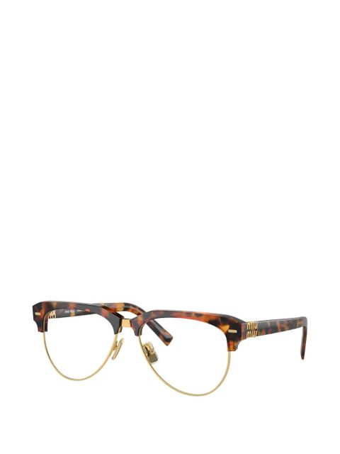 Miu Miu Eyewear browline-frame glasses - Brown - zdjęcie produktu nr 2
