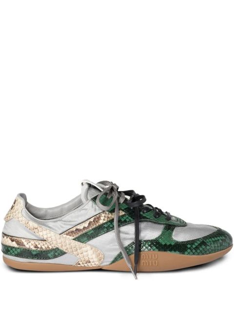 Miu Miu snakeskin-leather sneakers - Grey - zdjęcie produktu nr 2