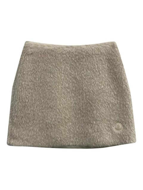 Moncler fluffy logo patch skirt - Neutrals - zdjęcie produktu nr 1