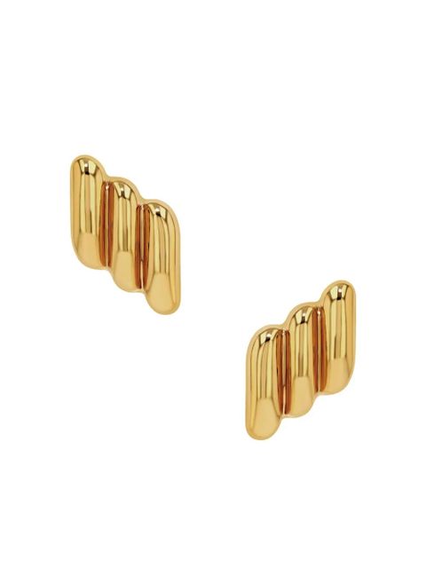 ANINE BING diagonal ribbed earrings - Gold - zdjęcie produktu nr 1