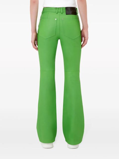 JW Anderson leather bootcut-leg trousers - Green