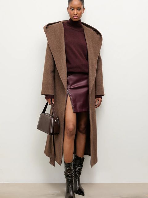 Answear.LAB płaszcz wełniany kolor brązowy