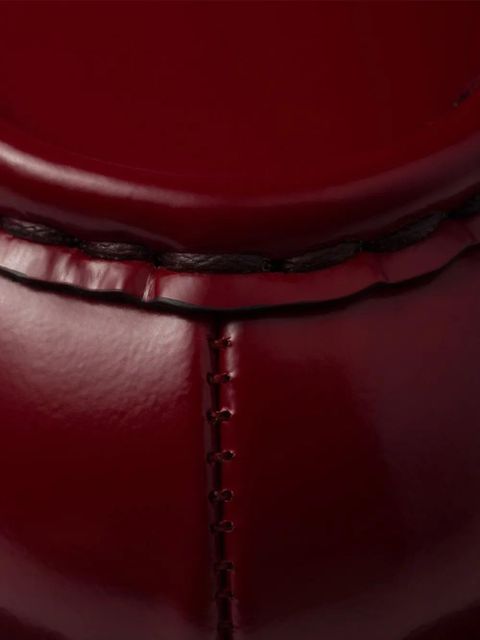 Prada leather logo loafers - Red