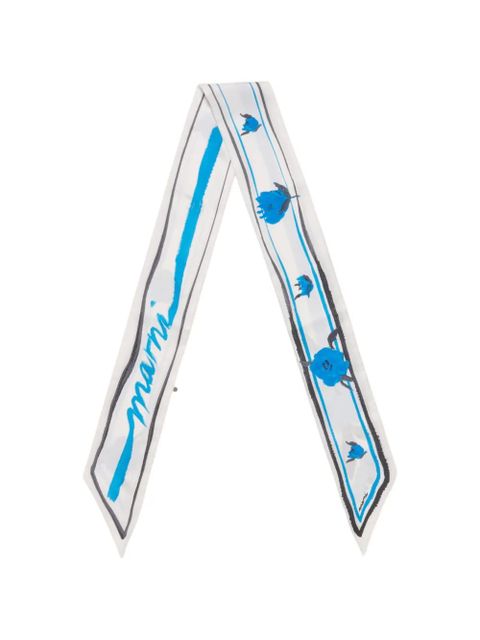 Marni floral striped silk bandeau - White - zdjęcie produktu nr 1