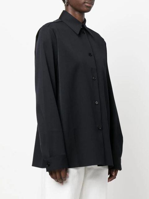 Jil Sander long-sleeve virgin-wool shirt - Blue