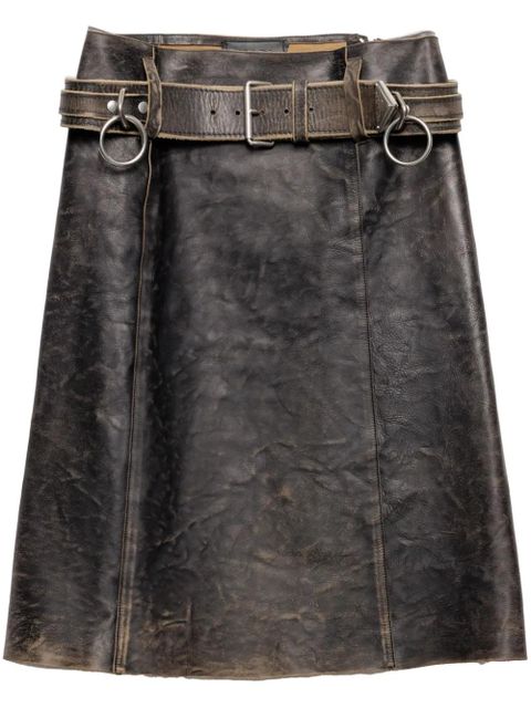 Prada leather mini skirt - Black - zdjęcie produktu nr 1