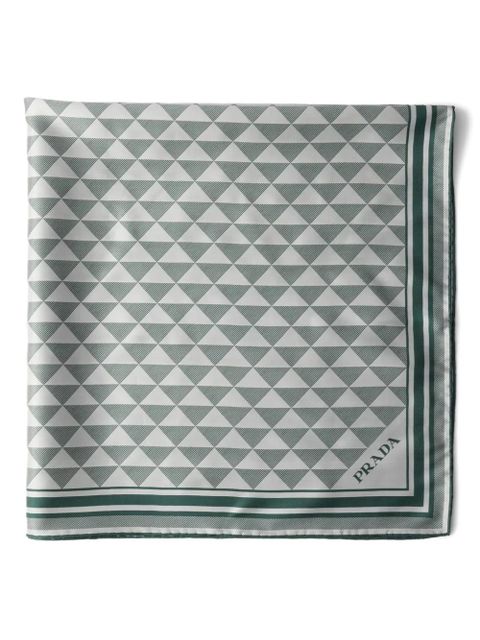 Prada Symbole-pattern silk scarf - Neutrals - zdjęcie produktu nr 2