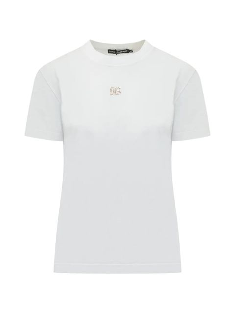 Dolce & Gabbana embellished-logo T-shirt - White - zdjęcie produktu nr 1